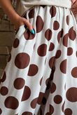 Basso Big Dot Balloon Cuff Pant White & Chocolate